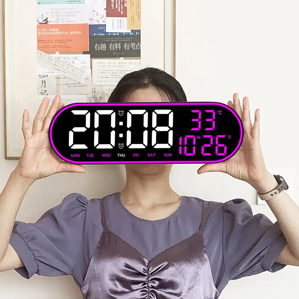 15 In Alarm Clock With Large LED Display Screen 12/24 Hour Display 5 Adjustable Brightness Wall Clock For Home Farmhouse Office
15 In Alarm Clock With Large LED Display Screen 12/24 Hour Display 5 Adjustable Brightness Wall Clock For Home Farmhouse Office