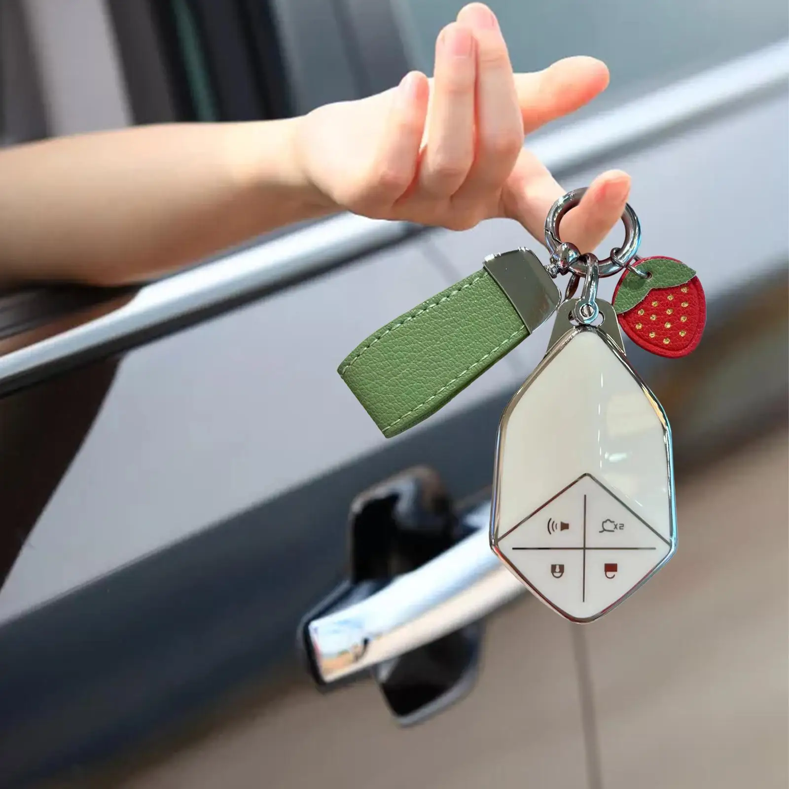 

Car Key Fob Cover Protector Women Men Gift Soft with Keychain for S7