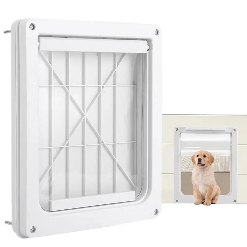 

Dog Door With Sliding Lock Panel Pet Door Weatherproof Doors Lightweight Dog Door With Transparent Flap Pet Safe Dog Door