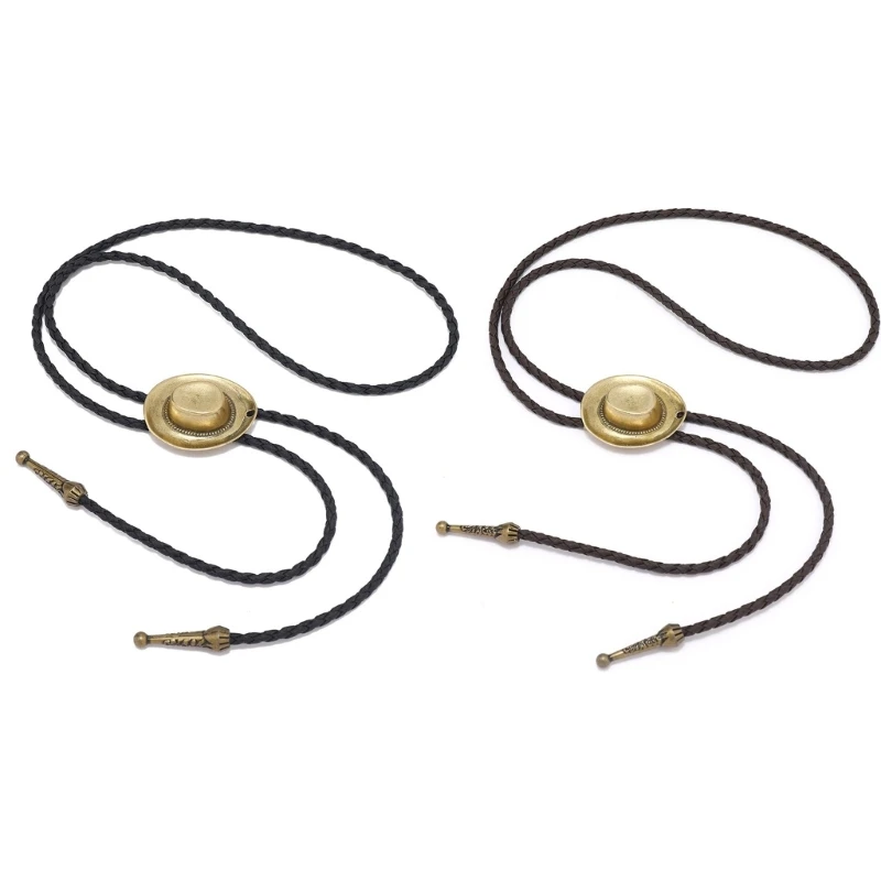Bolo Tie Necktie Vintage Leather Braided Rope Cord Necklace with 3D Metal Cowboy Hat Pendant Jewelry Accessories for Men
Bolo Tie Necktie Vintage Leather Braided Rope Cord Necklace with 3D Metal Cowboy Hat Pendant Jewelry Accessories for Men