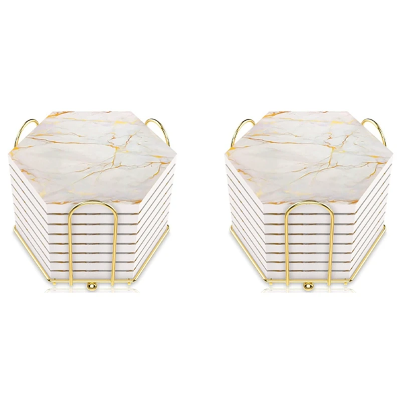 24 PC Coasters For Drinks Absorbent With Holder Marble Design Ceramic Coaster Set Super Absorbent Hot And Cold Drink
24 PC Coasters For Drinks Absorbent With Holder Marble Design Ceramic Coaster Set Super Absorbent Hot And Cold Drink