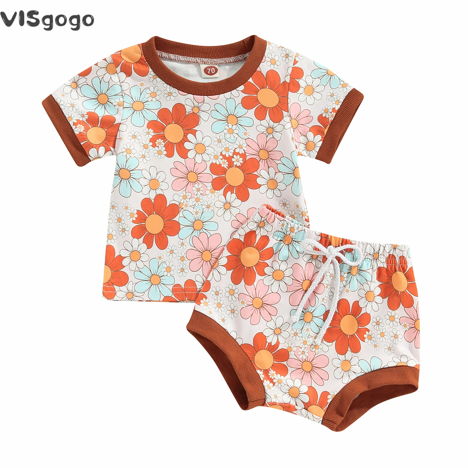 Летняя одежда для новорожденных девочек и мальчиков VISgogo, комплект из футболки и шортов с цветочным принтом солнечного света в стиле бохо, Пляжная повседневная одежда из двух предметов
Летняя одежда для новорожденных девочек и мальчиков VISgogo, комплект из футболки и шортов с цветочным принтом солнечного света в стиле бохо, Пляжная повседневная одежда из двух предметов