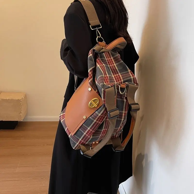 Korean Preppy Casual Plaid Canvas School Backpack High-capacity Sport Travel Handbag Commuter Crossbody Bag Vintage Y2k backpack
Korean Preppy Casual Plaid Canvas School Backpack High-capacity Sport Travel Handbag Commuter Crossbody Bag Vintage Y2k backpack