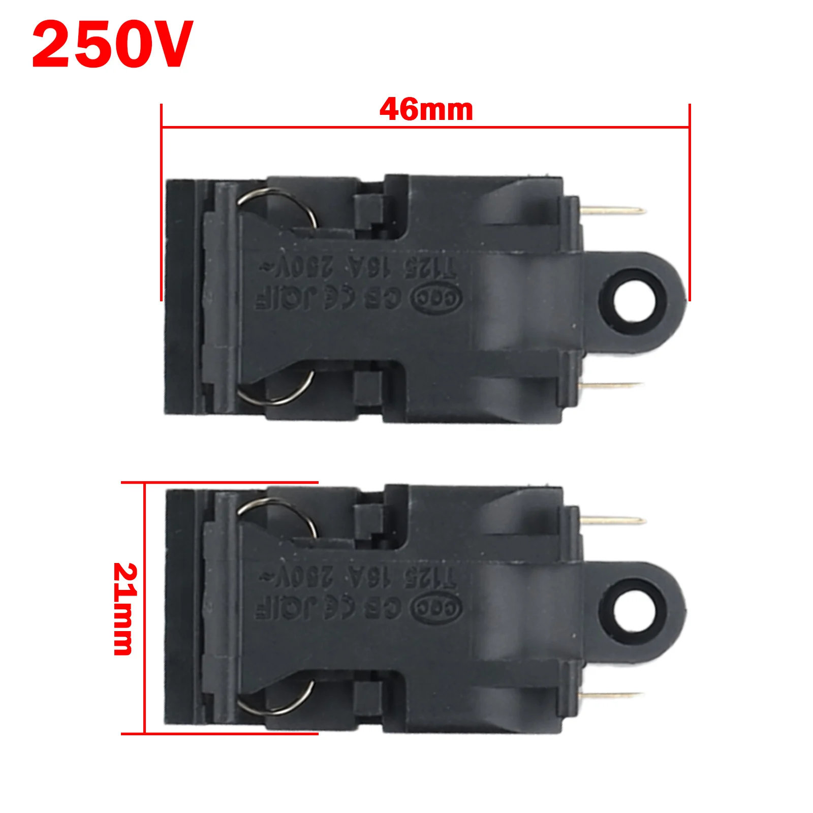Electric Kettle Switch XE-3 JB-01E 10pcs 13A Current 2 Pin Terminal 250V Voltage 4.6x2.2mm Electric Kettle Switch
Electric Kettle Switch XE-3 JB-01E 10pcs 13A Current 2 Pin Terminal 250V Voltage 4.6x2.2mm Electric Kettle Switch