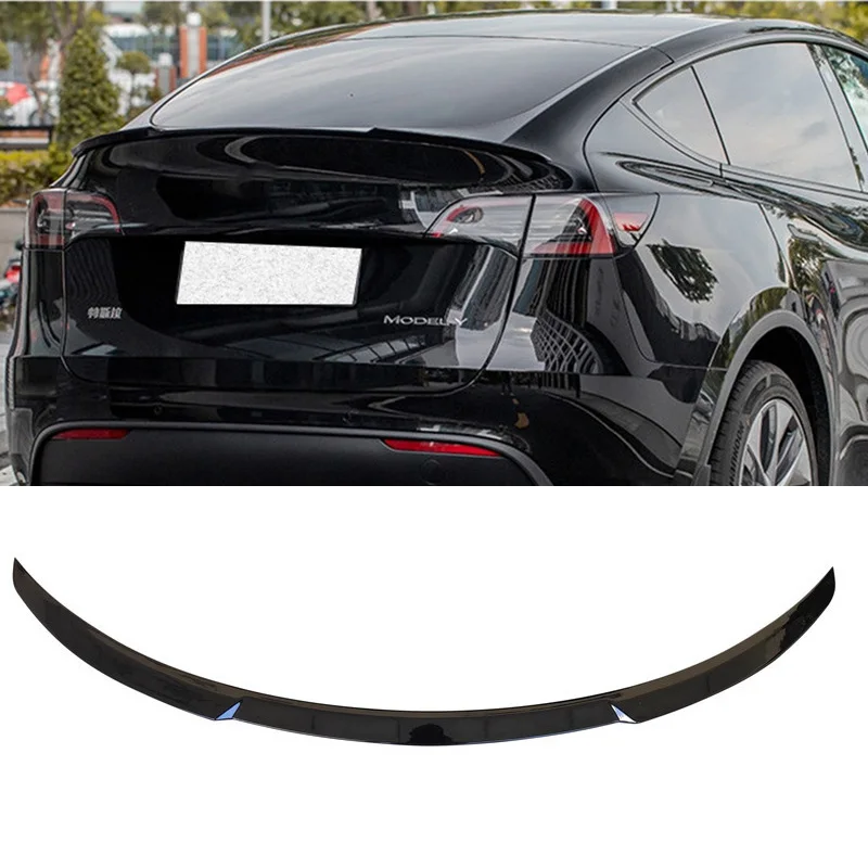 

For Car Trunk Rear Lip Spoiler NEW Tesla Model Y Refit Accessories Wing Tail ABS Material Black Body Kit M4 Style 2021 2022 Year