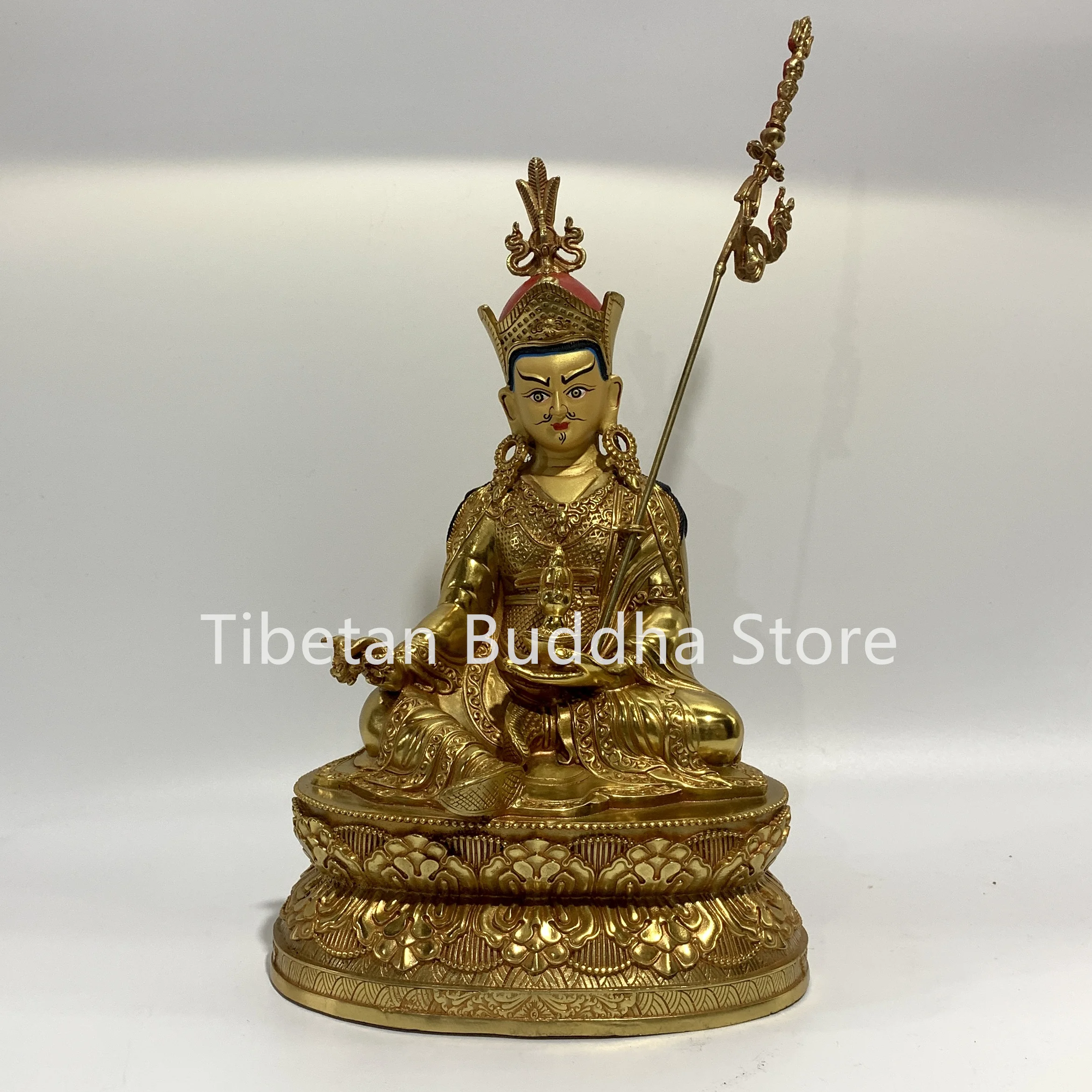 

30cm Lotus Life Bodhisattva Pure Copper Gilded Buddha Statue Decoration Gao Lianshi Ten Inch Buddha Utensil Decoration