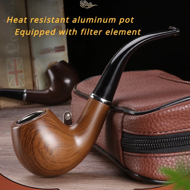 Pipe à tabac en bois classique en résine Mars pour homme, filtre à fumer, moulin à cigares, embout de fumée, tendance, cadeau 1
