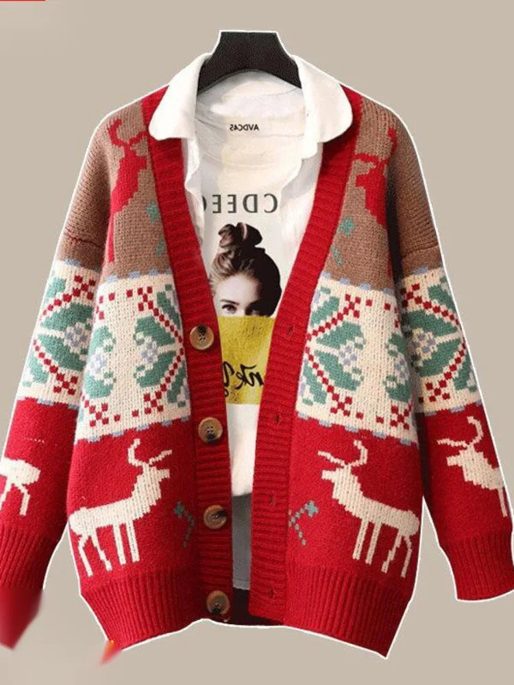 Fashion Cardigans Woman V Neck Vintage Elegant Comfortable Jacquard Long Sleeve Basic All-match Tops Sweaters Cardigan New
Fashion Cardigans Woman V Neck Vintage Elegant Comfortable Jacquard Long Sleeve Basic All-match Tops Sweaters Cardigan New