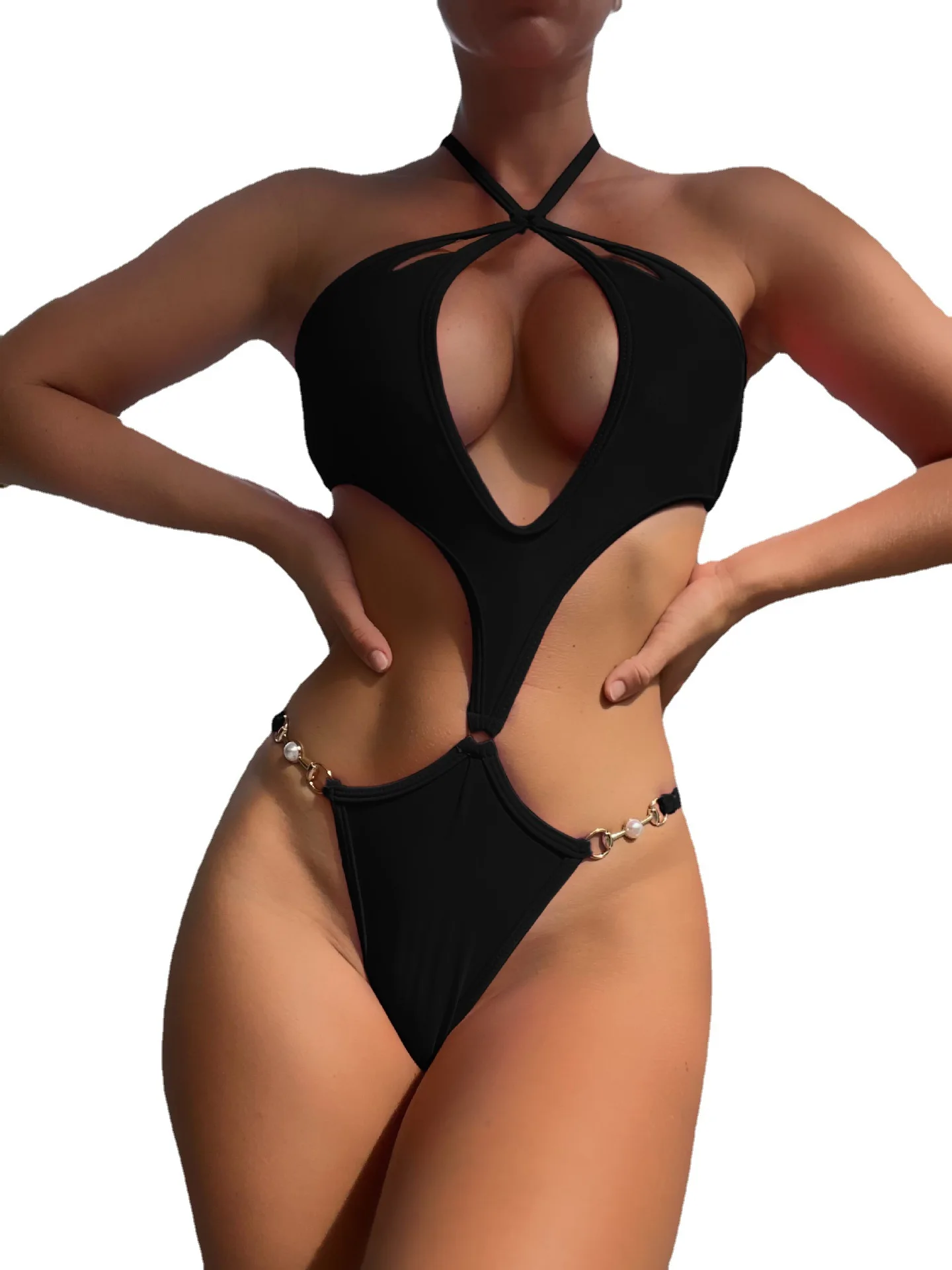 Swimsuit Women 2023 New One-piece Swimsuit with Solid Color Inlaid Hollow Hanging Neck Sexy Bikini Swimsuit One Piece m
Swimsuit Women 2023 New One-piece Swimsuit with Solid Color Inlaid Hollow Hanging Neck Sexy Bikini Swimsuit One Piece m