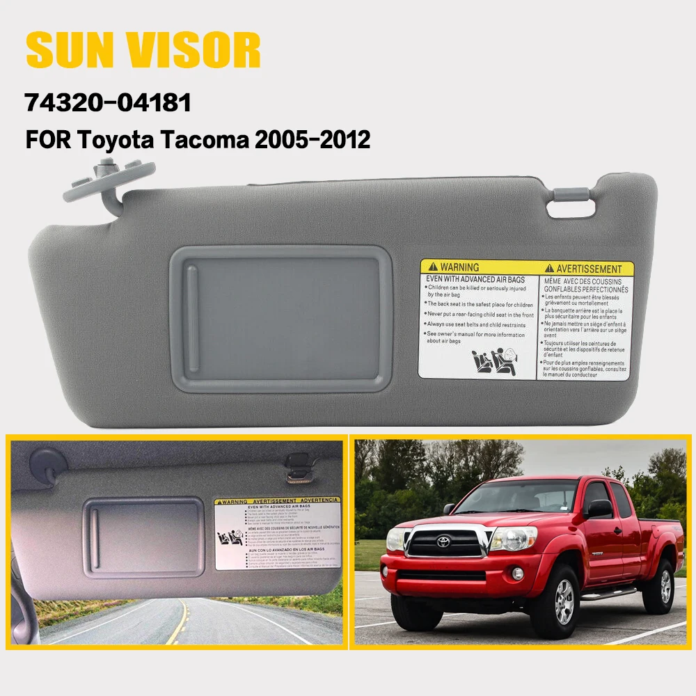 Sun Visor Compatible with Toyota Tacoma 2005-2012 74320-04181-B1 Gray Without Light
Sun Visor Compatible with Toyota Tacoma 2005-2012 74320-04181-B1 Gray Without Light