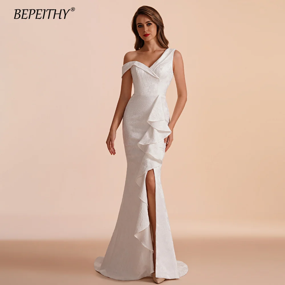 BEPEITHY One Shoulder Ivory Floor Length Evening Dresses Women Formal Sleeveless Ruffles Cheap Prom Party Gown For Girls 2023
BEPEITHY One Shoulder Ivory Floor Length Evening Dresses Women Formal Sleeveless Ruffles Cheap Prom Party Gown For Girls 2023