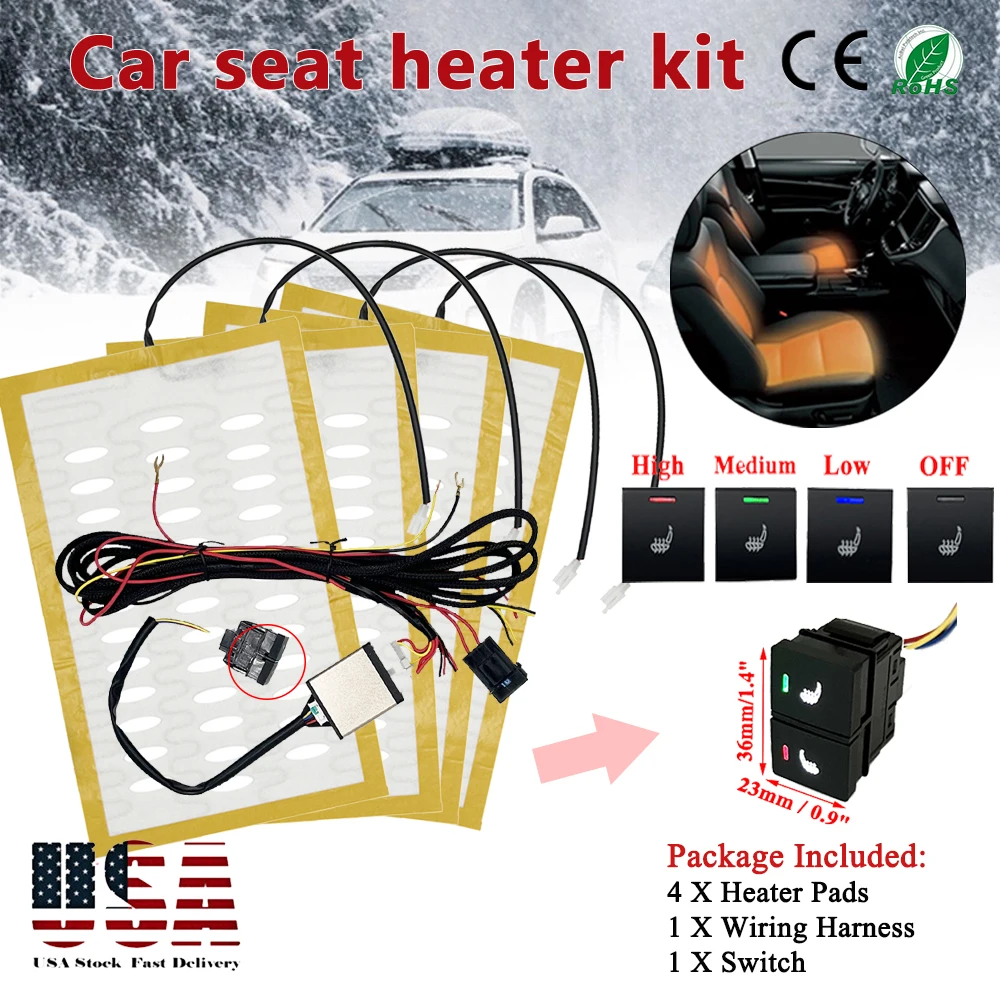 Built-in Car Seat Heater Fit 2 Seats DC12V Alloy Wire Heating Pad 3-level Button Control Switch Replace For Honda Accord 2015-23
Built-in Car Seat Heater Fit 2 Seats DC12V Alloy Wire Heating Pad 3-level Button Control Switch Replace For Honda Accord 2015-23