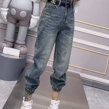 Calça Jeans Reta Y2k: Uma Peça Fundamental para o Verão de 2023 11 Y2k Large Size Jeans Women's Summer Thin Model 2023 New Bunched Feet Haren Pants Fat Mm Thin Straight Dad Pants S-4xl 40-100kg