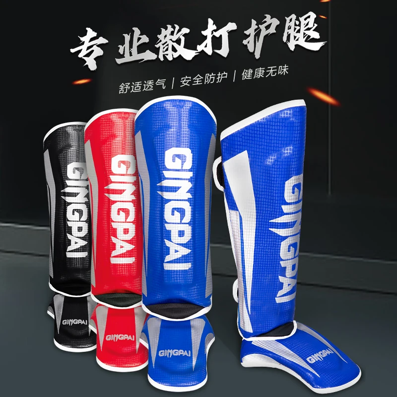 

Muay Thai Kids Adult MMA Boxing Shin Guard Instep Leg Protector Pads PU Leather Thicken Kick Foot Training Support Leg Warmers