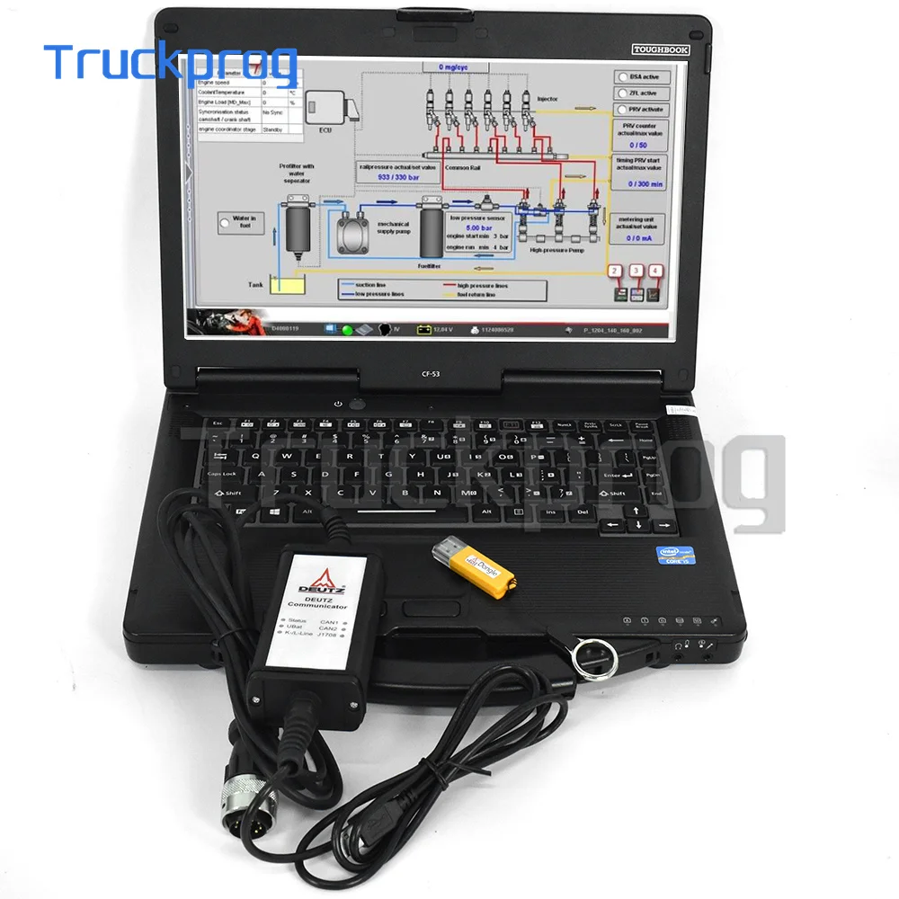 

For DEUTZ DECOM Diagnostic Kit with SerDia Controller EMR234 Full Level6 Diagnosis Scanner tool With CF53 Laptop