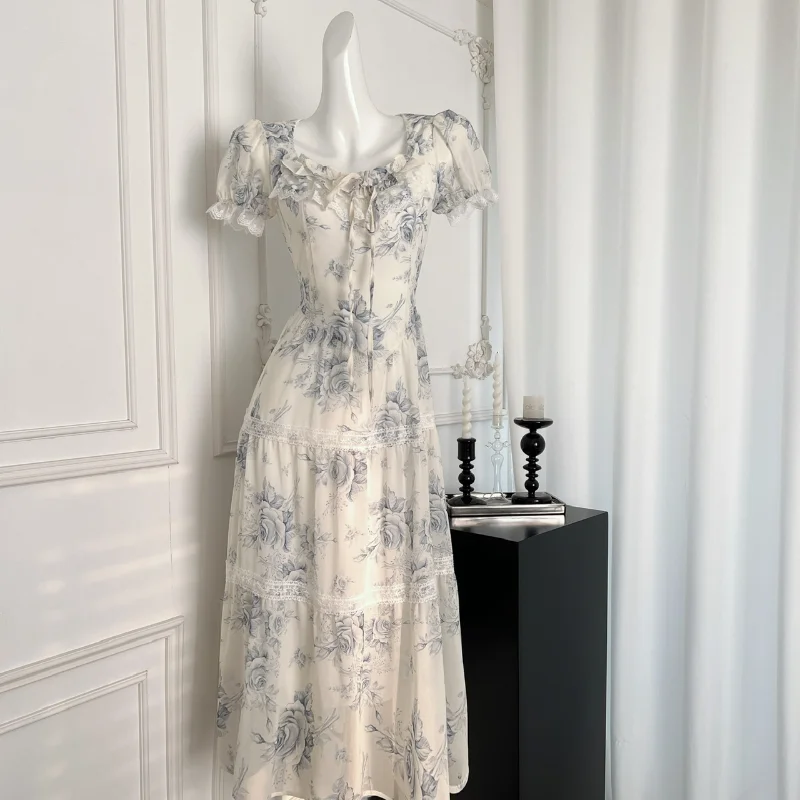 French Elegance Retro Chiffon Floral Long Dress Summer New Fashion Short Sleeve Party Vacation Dresses Ladies Long Robe Vestidos
French Elegance Retro Chiffon Floral Long Dress Summer New Fashion Short Sleeve Party Vacation Dresses Ladies Long Robe Vestidos