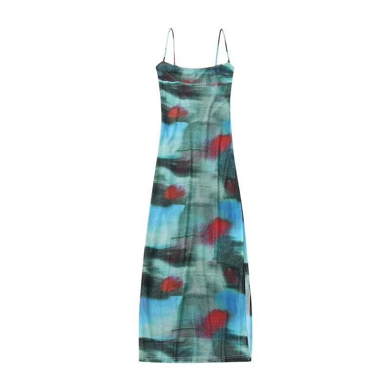 Sexy Spice Girl Tulle Printed Camisole Dress, Fashion Slim Long Dress With One Neck
Sexy Spice Girl Tulle Printed Camisole Dress, Fashion Slim Long Dress With One Neck