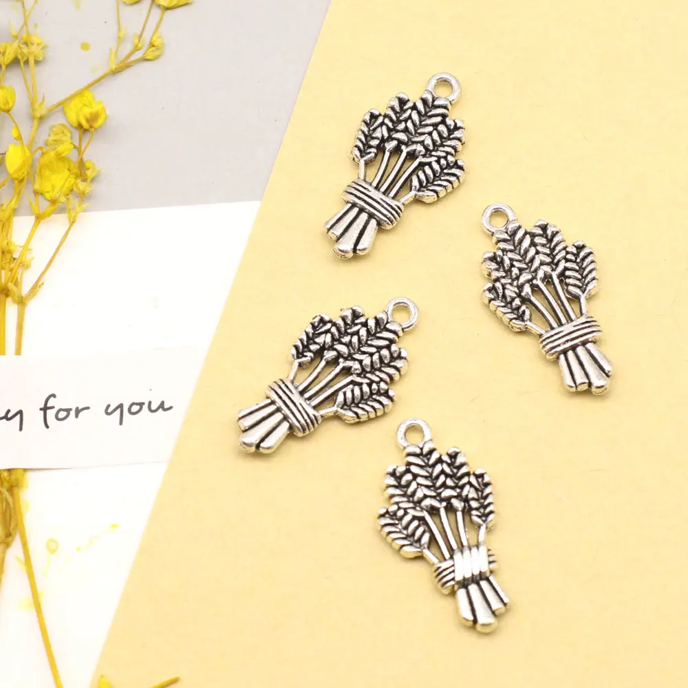 10pcs 13x25mm Wheat Charms Pendant For Necklace Girls Craft Jewelry Making Supplies Antique Silver Color
10pcs 13x25mm Wheat Charms Pendant For Necklace Girls Craft Jewelry Making Supplies Antique Silver Color