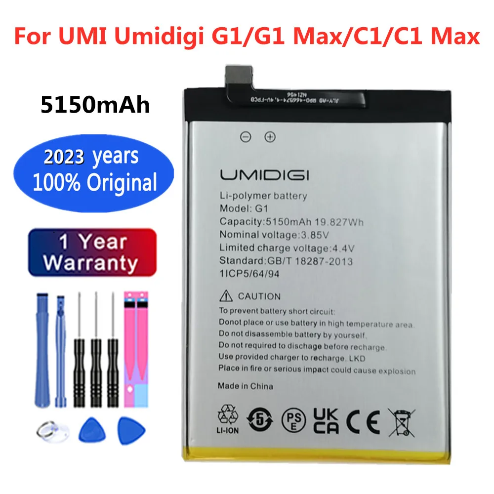 2023 Years New Original Battery For UMI Umidigi G1 / G1 Max / C1 / C1 Max 5150mAh High Quality Replacement Phone Battery Bateria
2023 Years New Original Battery For UMI Umidigi G1 / G1 Max / C1 / C1 Max 5150mAh High Quality Replacement Phone Battery Bateria