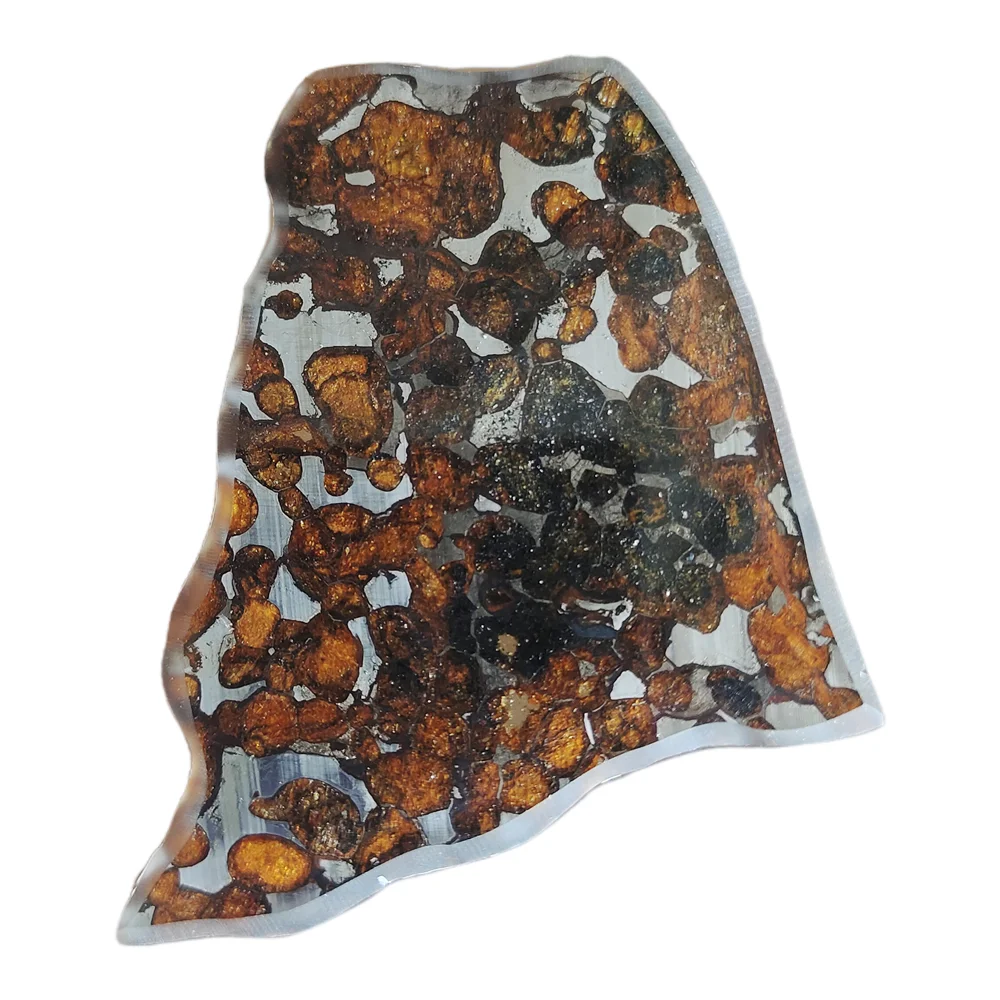 

26,8 г серио паллазит, ломтики оливкового метеорита, коллекция натурального материала метеорита, нарезки из Кении, CA65
