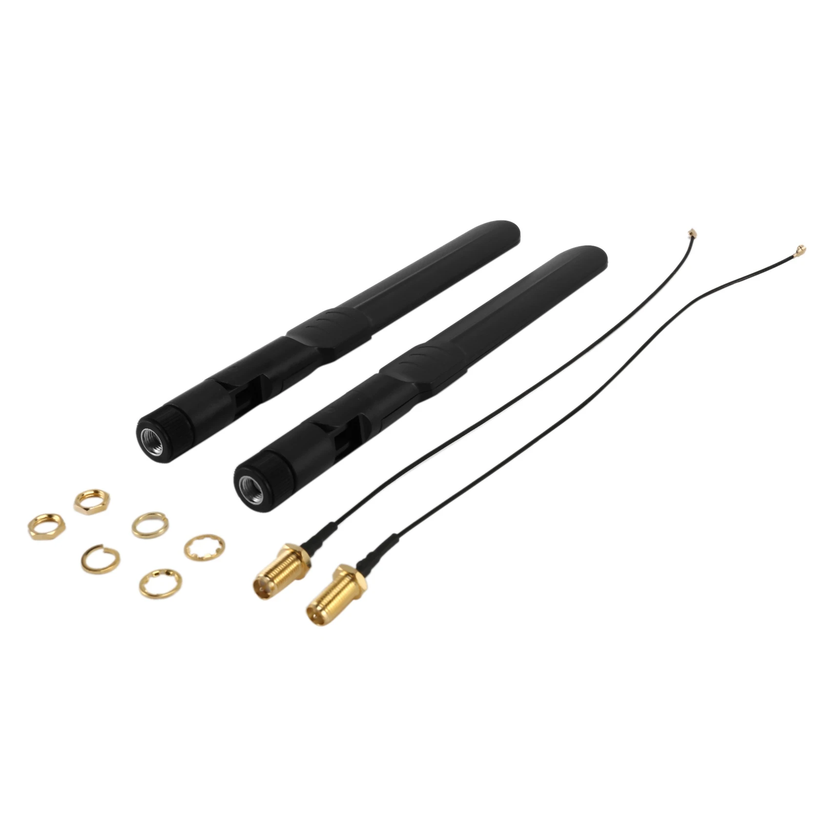 Dual Band WiFi 2.4GHz 5GHz 5.8GHz 8DBi RP-SMA Male Antenna & 20cm 8 Inch U.FL to RP-SMA Female Pigtail Cable 2-Pack
Dual Band WiFi 2.4GHz 5GHz 5.8GHz 8DBi RP-SMA Male Antenna & 20cm 8 Inch U.FL to RP-SMA Female Pigtail Cable 2-Pack