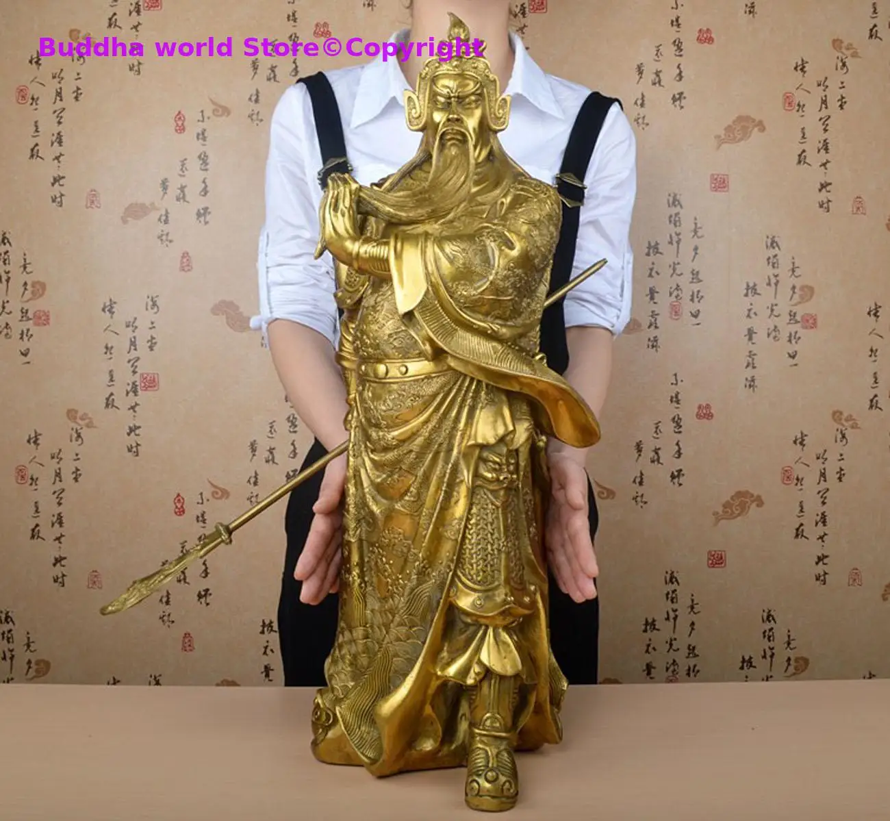

60CM Large 2024 Efficacious Talisman House Protection Money Drawing Martial god of wealth Guan gong Guandi bronze statue