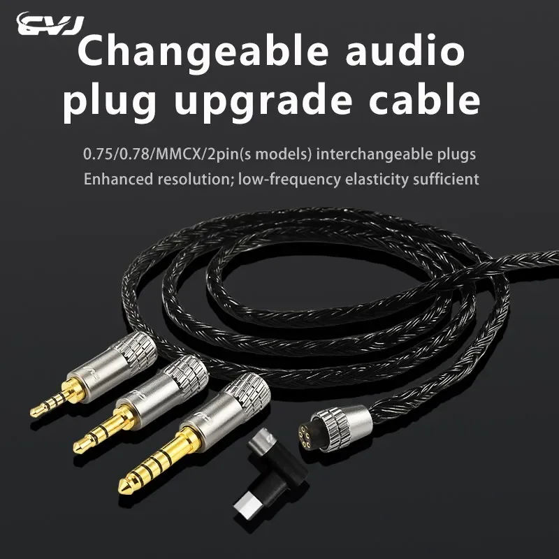 

CVJ 24-жильный посеребренный сменный аудио 3 в 1 штепсельный обновленный кабель 0,75/0,78/MMCX/2pin(s модели)