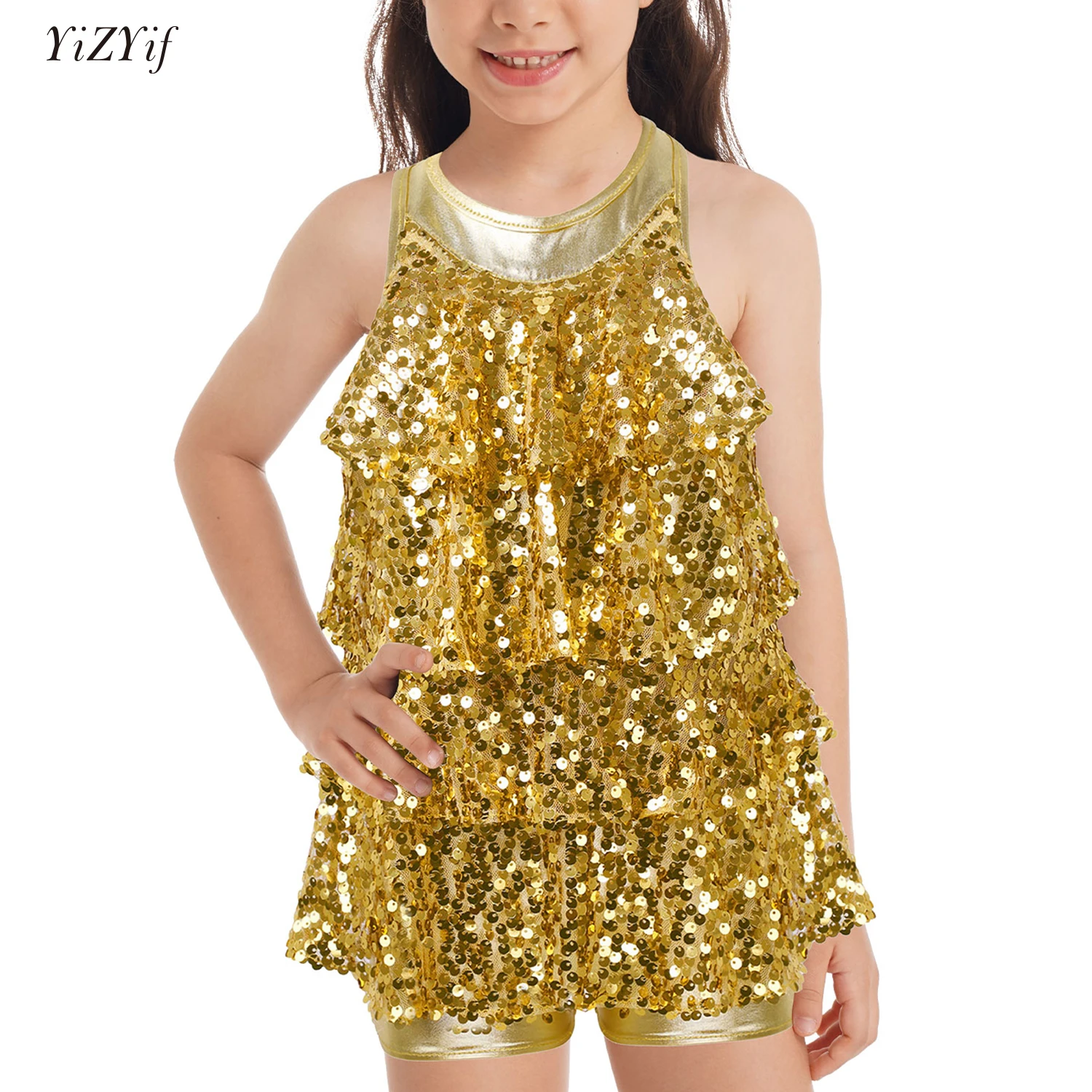 Kids Halter Shiny Sequins Ballet Shorty Unitards Dress Girls Gymnastics Leotard Stage Performance Latin Jazz Dance Costume
Kids Halter Shiny Sequins Ballet Shorty Unitards Dress Girls Gymnastics Leotard Stage Performance Latin Jazz Dance Costume