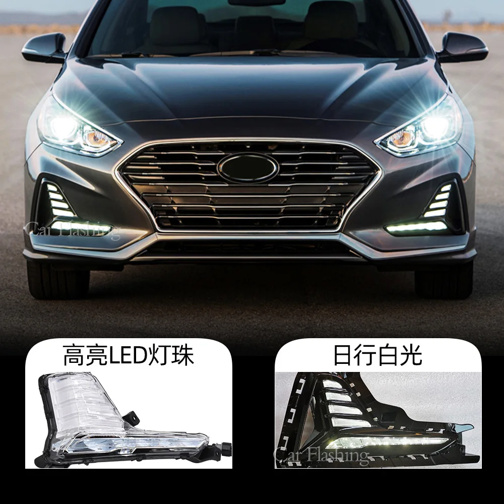 

For Hyundai Sonata 9th generation 18-20 models, front bumper lights, fog light frame cover, daytime running lights