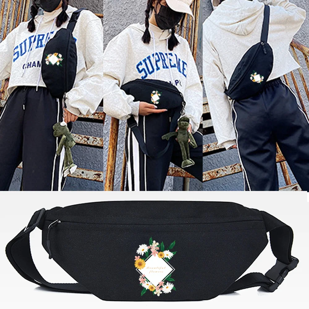 Waist Bag Male Casual Functional Fashional Canvas Crossbody Shoulder Bag Noble Daisy Printing Waist Package Women Casual Hip Bag 
Waist Bag Male Casual Functional Fashional Canvas Crossbody Shoulder Bag Noble Daisy Printing Waist Package Women Casual Hip Bag