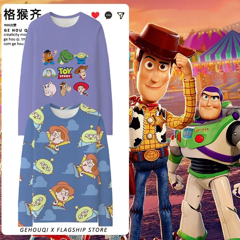 

Toy Story Co-branded Long Sleeve T-shirt Men's Autumn Buzz Lightyear Woody Around Children's Clothing Set Top