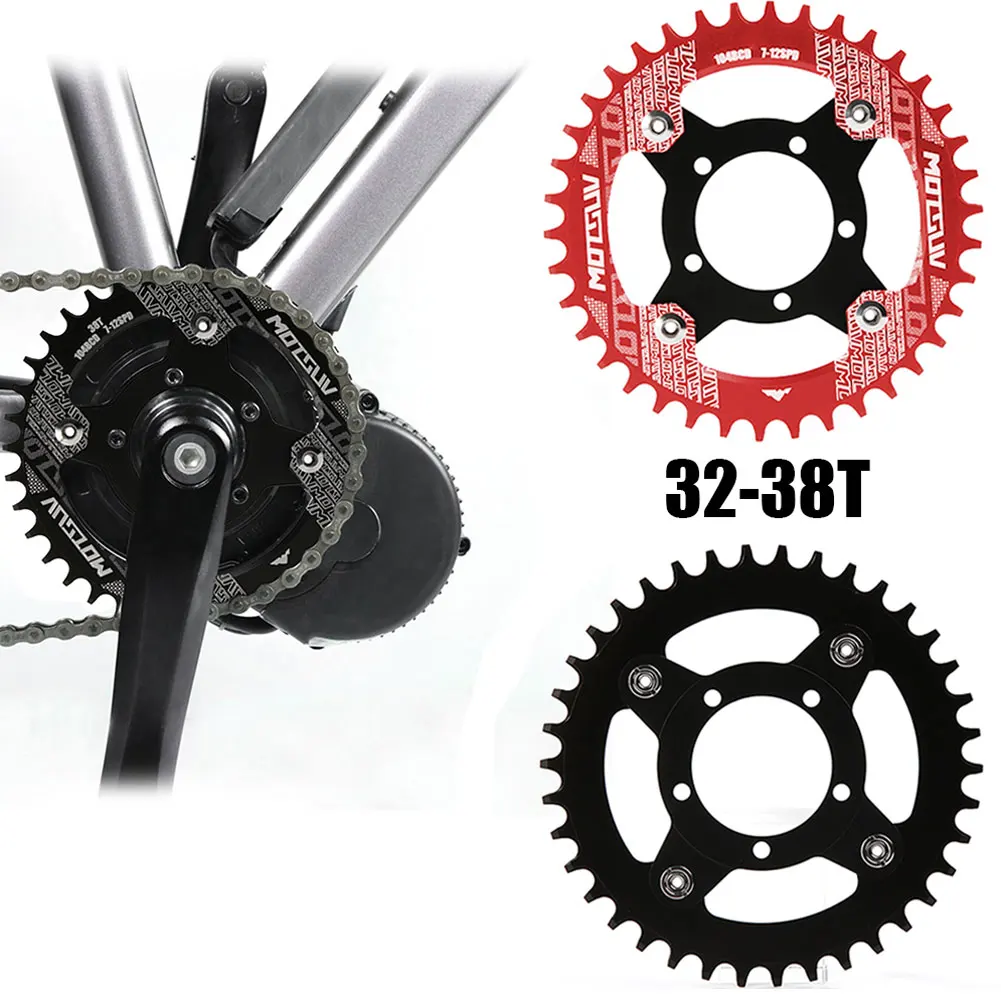 New Electric Bike 104BCD Chainring + Adapter 32T/34T/36T/38T Alloy High Quality E-bike Parts For Bafang BBS01/02 Mid Drive Motor
New Electric Bike 104BCD Chainring + Adapter 32T/34T/36T/38T Alloy High Quality E-bike Parts For Bafang BBS01/02 Mid Drive Motor