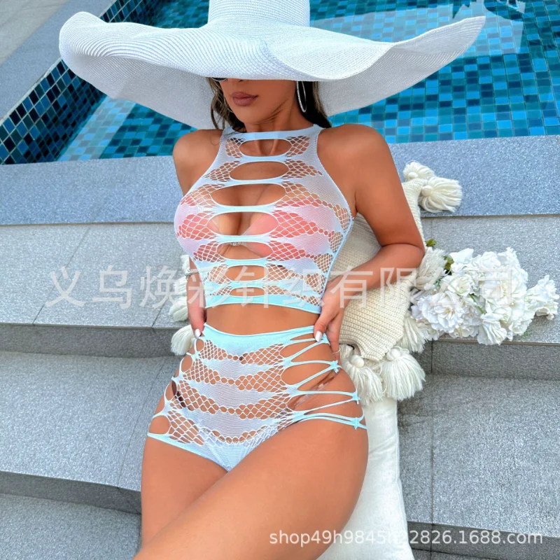 Sexy Fishnet Women Bra Set Crop Top Briefs Sky Blue See Through Lingerie Set Hollow Out Sheer Beachwear Summer Bikini Cover up
Sexy Fishnet Women Bra Set Crop Top Briefs Sky Blue See Through Lingerie Set Hollow Out Sheer Beachwear Summer Bikini Cover up