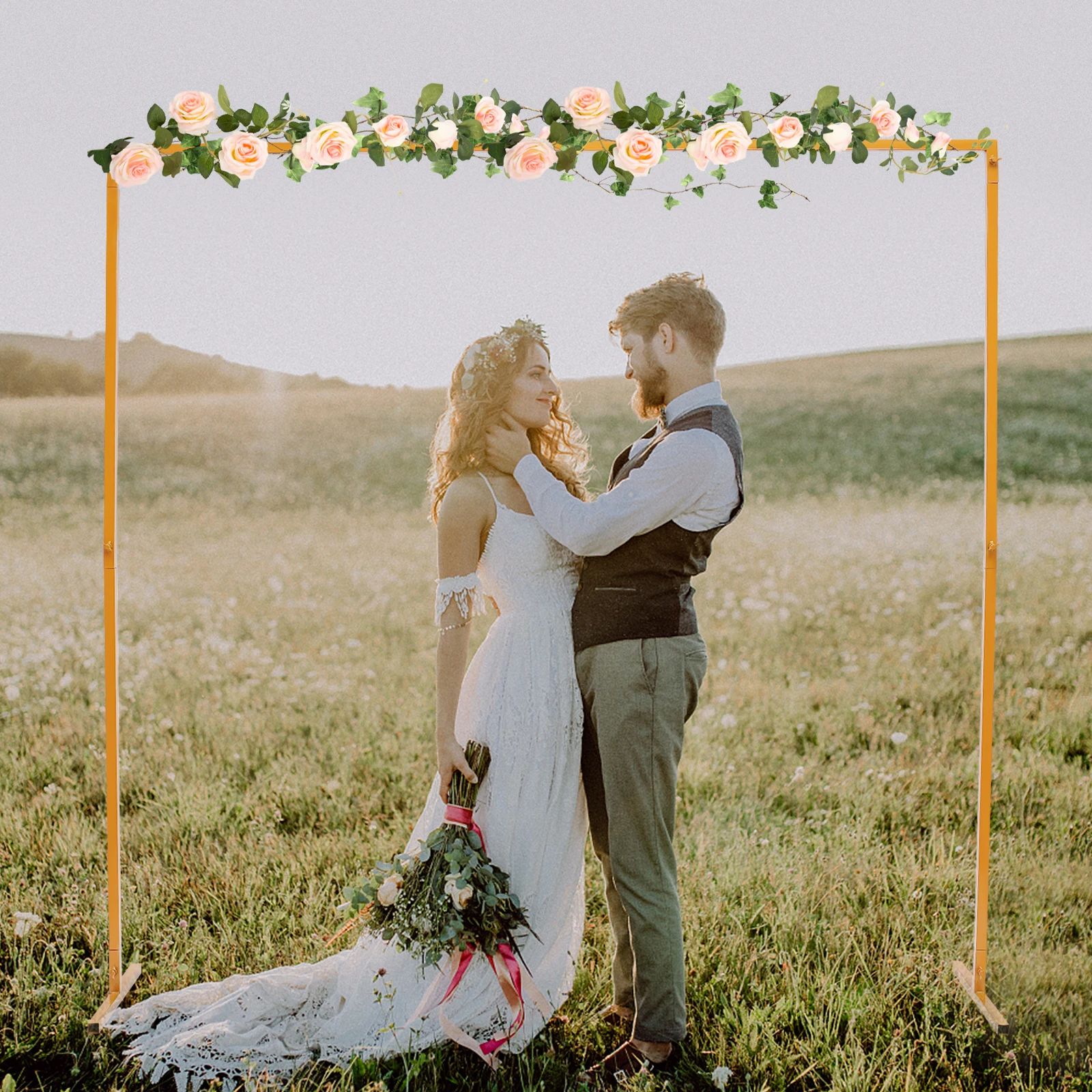 

2*2m Wedding Decoration Arch Backdrop Stand Square Balloon Frame Metal Wedding Arch Birthday Party Decor Supplies for Ceremony