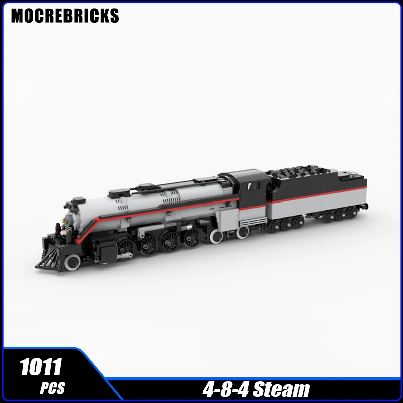 

Городской пассажирский грузовой поезд 4-8-4 паровой локомотив MOC строительный блок железнодорожная головка Сборная модель технология кирпичная игрушка