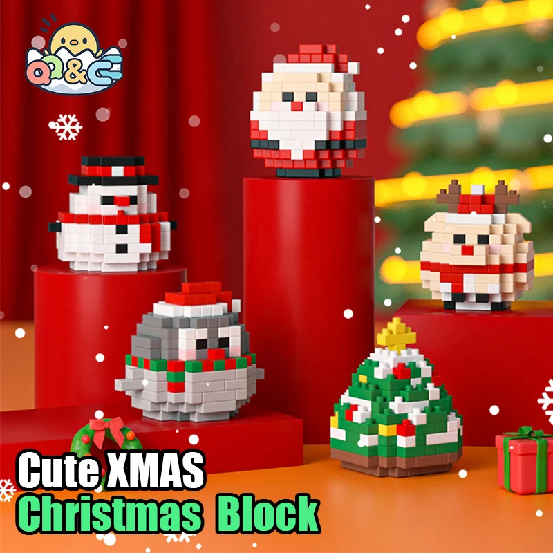 

Christmas Series Mini Building Blocks Santa Claus Snowman Decoration Small Particle Puzzle Assembling Model Toy Children's Gift