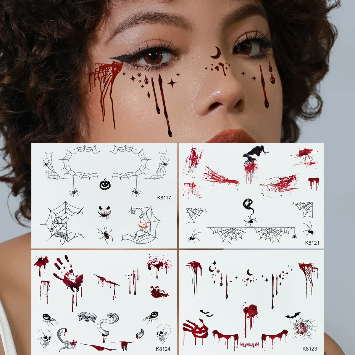 New Nightlight Halloween Tattoo Patch Realistic Face Wound Blood Stains Party Waterproof Makeup Temporary Facial Patch
New Nightlight Halloween Tattoo Patch Realistic Face Wound Blood Stains Party Waterproof Makeup Temporary Facial Patch