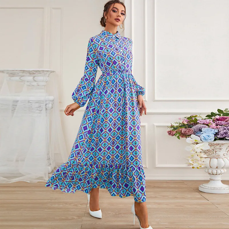 Muslim New Floral Print Long Sleeve Dress High Waist Printed A Line Long Dresses Women Casual Wear Ramadan Abayas Caftan Kaftan
Muslim New Floral Print Long Sleeve Dress High Waist Printed A Line Long Dresses Women Casual Wear Ramadan Abayas Caftan Kaftan