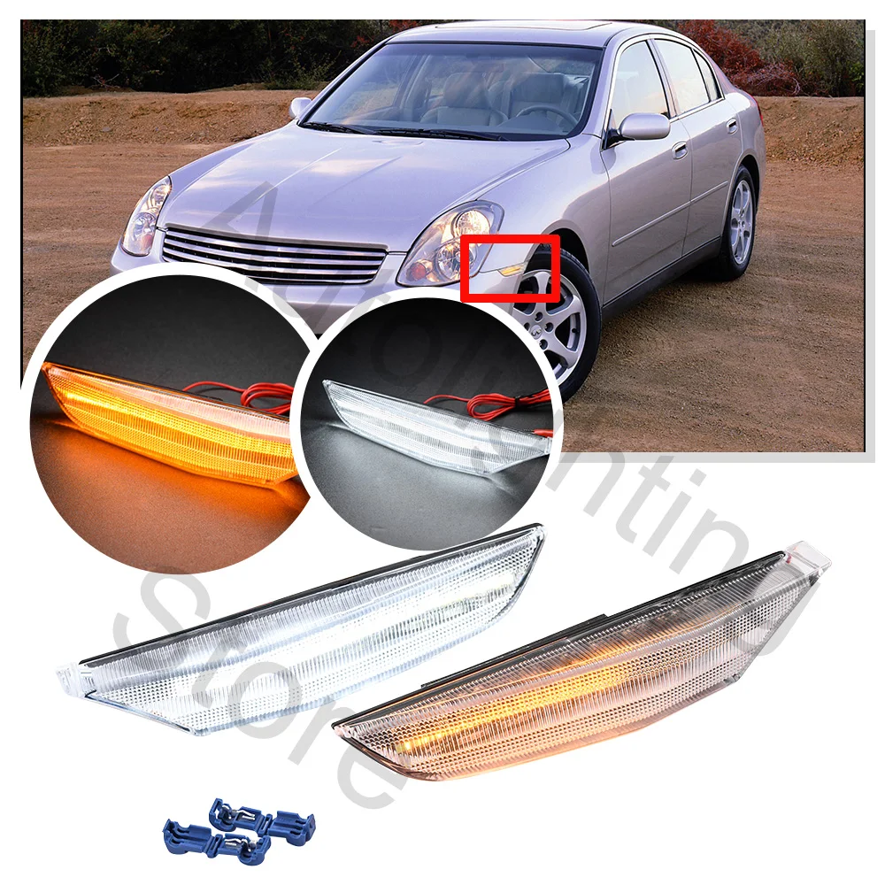 2X Clear LED Dynamic amber Side Marker Lights Switchback white DRL For INFINITI G35 2004-2007 Nissan Skyline Sedan 2001-2006
2X Clear LED Dynamic amber Side Marker Lights Switchback white DRL For INFINITI G35 2004-2007 Nissan Skyline Sedan 2001-2006