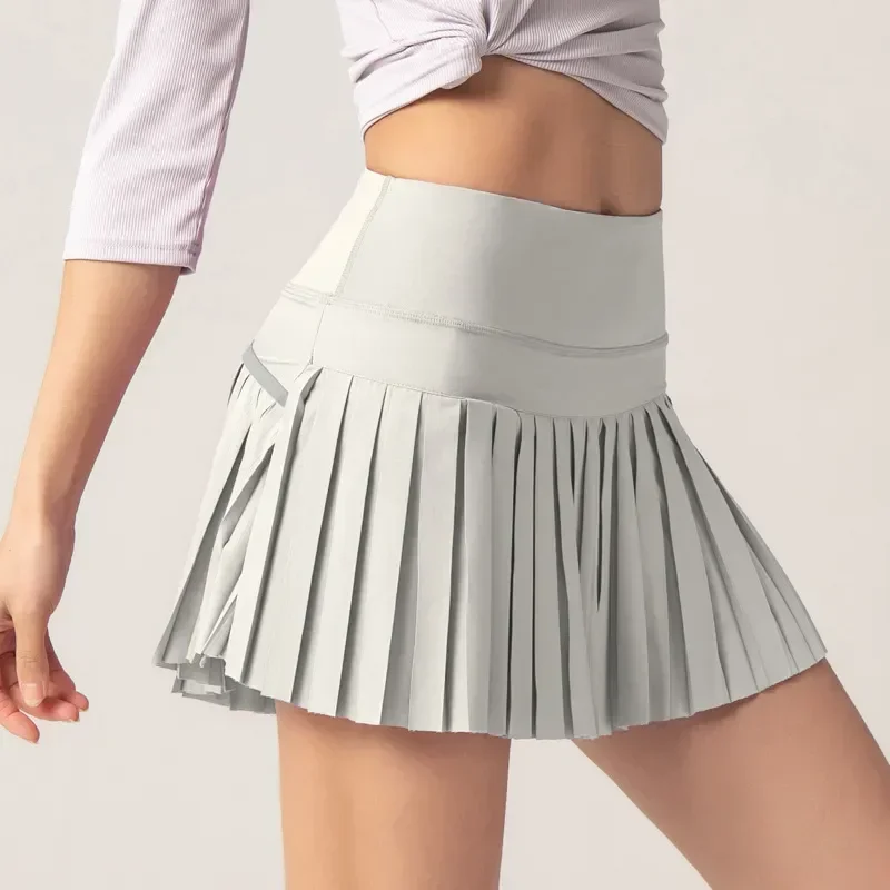 

High Tennis Dancing With Double Shorts Waist Design Pleated Women Inner Summer Fitness Lining Sport Yoga Layer Sexy