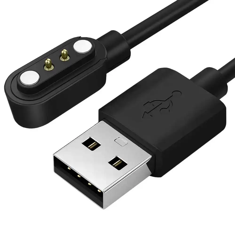 Магнитное зарядное устройство совместимое с Xiaomi Haylou LS01/LS02 черный USB 2 контакта