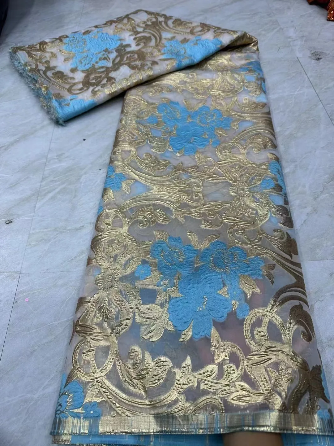 Brocade Jacquard Fabric 5yards High Quality Nigerian for Wedding Gown Dress Damask French Embroidery Soft Organza Lace Fabric
Brocade Jacquard Fabric 5yards High Quality Nigerian for Wedding Gown Dress Damask French Embroidery Soft Organza Lace Fabric