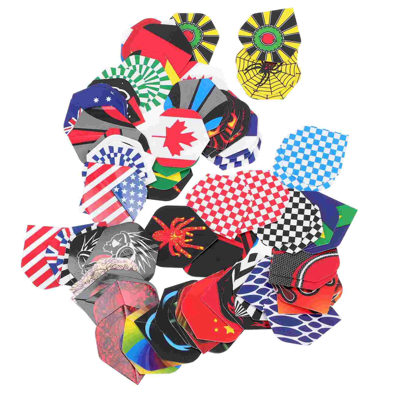 

80 Pcs Dart Wing Accessories Decorative Flights Smooth Flying Set Unique Pattern Tails The Pet Replaceable