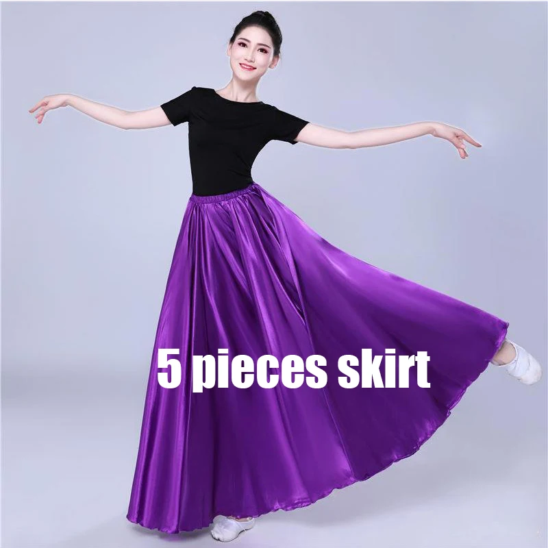 5 Pieces Dance Skirt Team Stage Performance Belly Dancing Costumes for Women Big Swing Satin Spanish Flamenco Skirt 360 Degree
5 Pieces Dance Skirt Team Stage Performance Belly Dancing Costumes for Women Big Swing Satin Spanish Flamenco Skirt 360 Degree