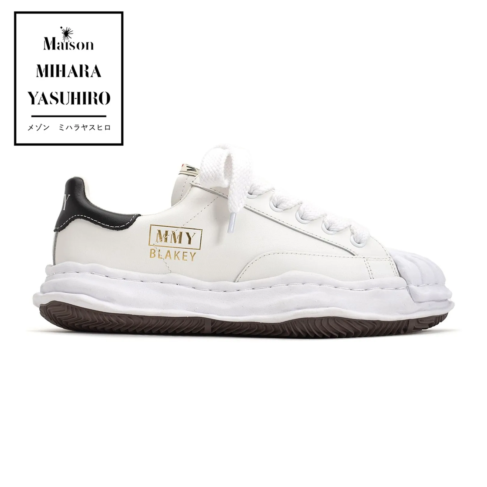 

MMY Maison MIHARA YASUHIRO Wayne BLAKEY VL OG Sole Leather Low-top Sneaker White Men's Casual shoes Women's Driving shoes