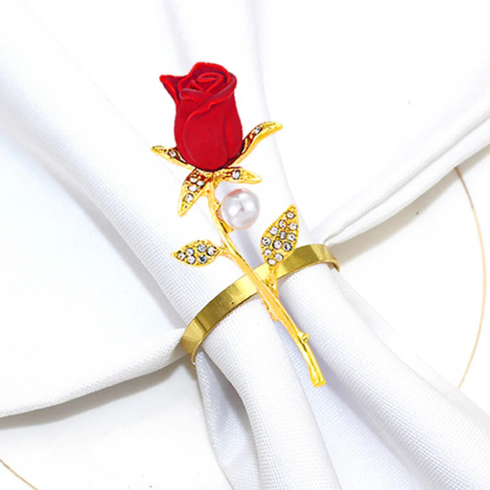 3 Pcs Christmas Decorations Rose Napkin Rings Clasps Bands Serviette Decorative Table Holder
3 Pcs Christmas Decorations Rose Napkin Rings Clasps Bands Serviette Decorative Table Holder