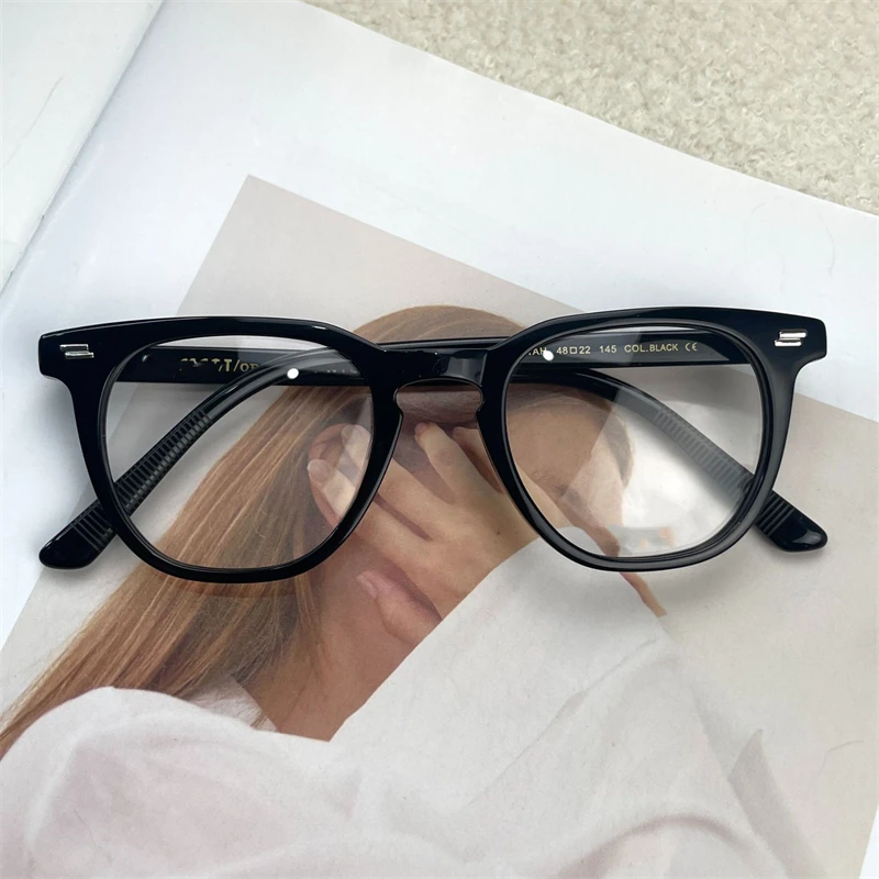 

Lemtosh Women's eyeglasses frame TATAH Men Women Spectacle Frame Lenses Brand Designer Acetate Square Maleglasses Female