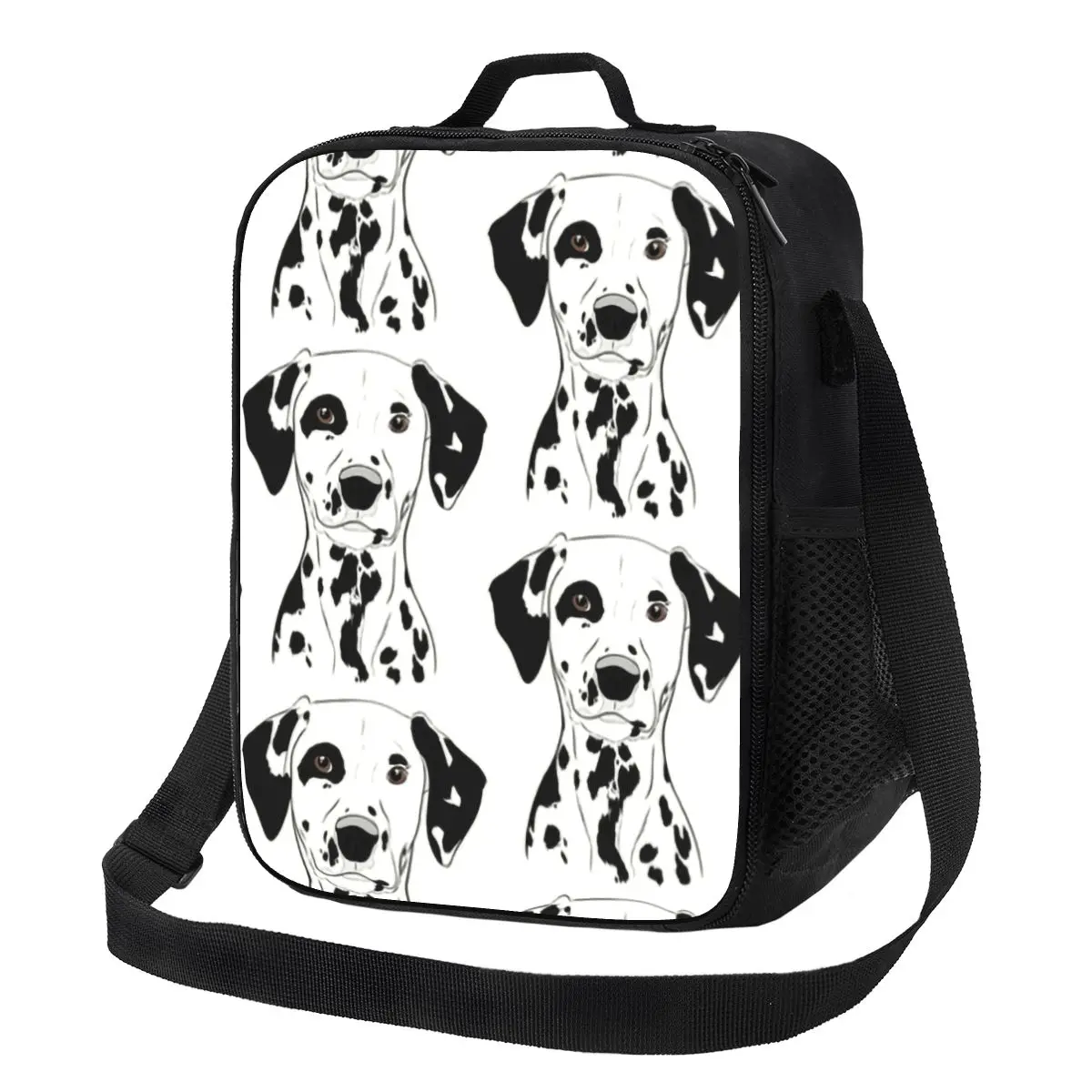 

Kawaii Dalmatian Resuable Lunch Box Leopard Carriage Firehouse Plum Pudding Dog Cooler Thermal Food Insulated Lunch Bag Student