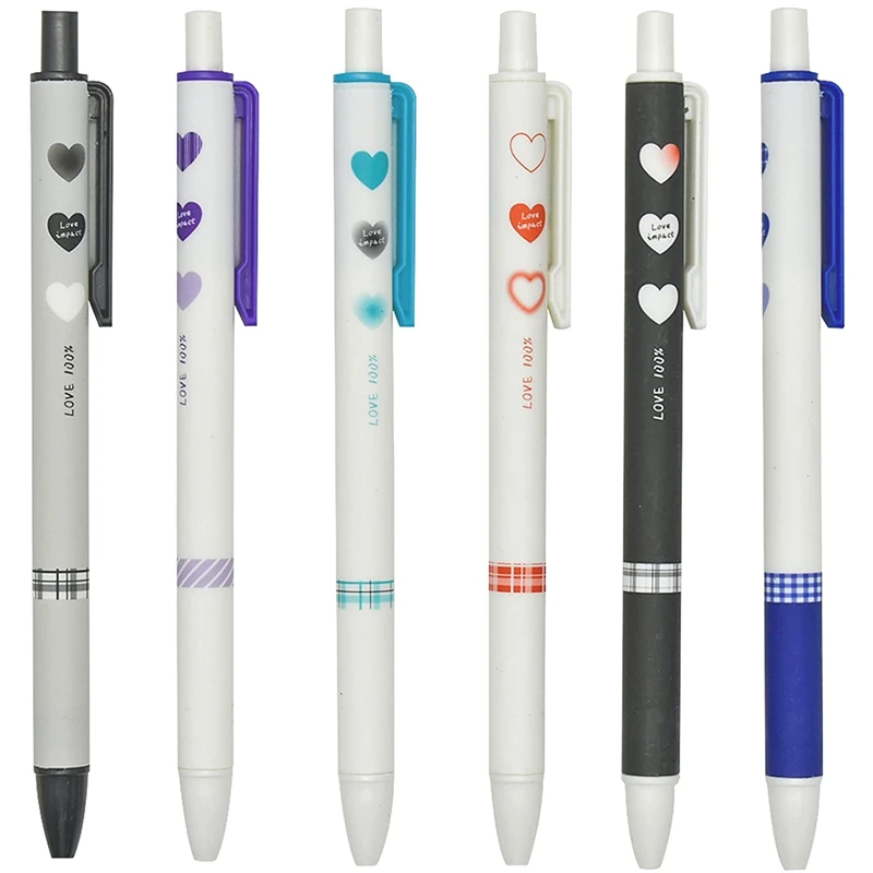6PCS Heart Pens Love Heart Ink Pens Checked Retractable Gel Pens Black Ink For Kids School Supplies Office Party Birthday
6PCS Heart Pens Love Heart Ink Pens Checked Retractable Gel Pens Black Ink For Kids School Supplies Office Party Birthday