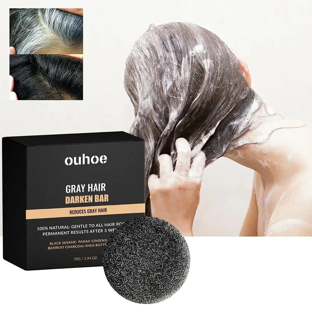 

Sdottor NEW Hair Darkening Soap Shampoo Bar Fast Effective Repair Gray White Color Dye Hair Body Natural Organic Conditioner Bla